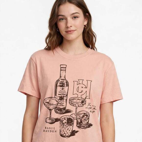 Comfort Colors Tops - Comfort Colors Basil Hayden Graphic T-Shirt Size S Pink Cotton NWT
